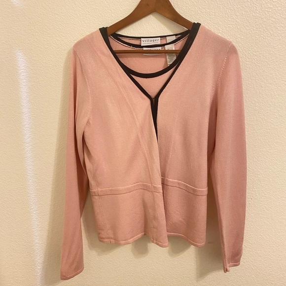 Pink Cardigan Sweater Set by Liz Claiborne Matching Sweater Set, M - Picture 1 of 9
